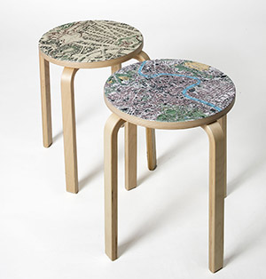 sgabelli con carte geografiche personalizzate CARTOGRAFICA VISCEGLIA